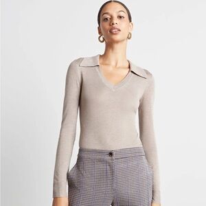 Who What Wear Collection Norah Collared Bodysuit Long Sleeve